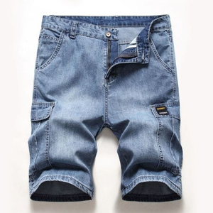 Shorts en jean pour hommes respirants, taille haute, élégants, design personnalisé, décontractés, shorts en jean d'été pour hommes - Product Image 4
