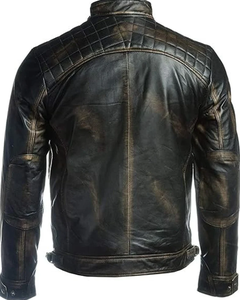 แจ็กเก็ตหนังแท้สำหรับผู้ชาย, เสื้อโค้ทหนังวัวแจ็กเก็ตมอเตอร์ไซค์พร้อมอุปกรณ์ป้องกันผ่านการรับรองจาก CE - Product Image 5