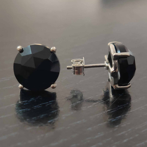 925เงินสเตอร์ลิง12มม. ต่างหูนิลง่ามสีดำธรรมชาติ4.6 GMS เครื่องประดับแฮนด์เมดดีสำหรับงานแต่งงานของขวัญงานเลี้ยงครบรอบแต่งงาน - Product Image 3