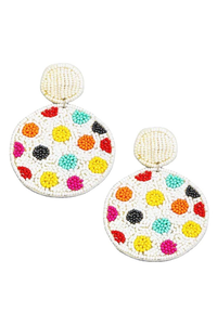 ต่างหูปักลายลูกปัดทำมือน่ารักมีหลายสีสำหรับผู้หญิง - Product Image 3