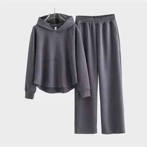 Conjunto de Sudaderas con Capucha y Pantalones Deportivos de Invierno para Hombre y Mujer, Tallas Grandes, 100% Algodón, Hombros Caídos, Alta Calidad - Product Image 3