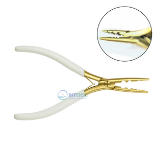 เครื่องมือต่อผม 3 รู สแตนเลสสตีลสีทองหรูหรา |   แหวนนาโนไมโครบีดแบบใช้ซ้ำได้ น้ำหนักเบา สำหรับร้านเสริมสวยมืออาชีพ - Product Image 1