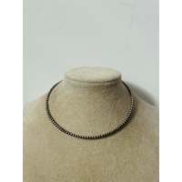 Collier Navajo tendance en perles d'eau douce de 4 mm, motif à billes, plaqué or, en argent sterling, avec chaînes en fil à mémoire de forme perlées
