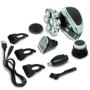 Kit de Afeitado Eléctrico para Hombre con Alimentación USB, Afeitadora Rotatoria con Función Húmeda/Seca, Resistente al Agua (IPX7) para Cabeza Calva y Barba - Product Image 1