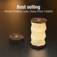 Lampe de table en bois massif rotative, cadeau de la Saint-Valentin, ensemble de lampes de nuit USB pliables en papier en forme de bonhomme de neige, vente en gros d'usine