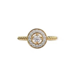 Bague en diamant Halo 10K Round Cut Lab Grown Diamond Engagement pour unisexe disponible en grande quantité - Product Image 3