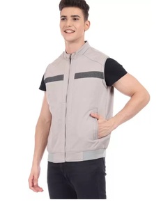 Chaqueta de invierno para hombre de talla grande de alta calidad al por mayor, chaleco acolchado grueso sin mangas con logotipo personalizado, lona tejida informal, 100% poliéster - Product Image 5