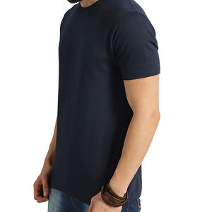 Vêtements pour hommes de grande taille T Shirt pour hommes à manches courtes 2023 pur coton mélangé avec logo personnalisé dernier design SI-MTS-019 pour hommes vierges unis - Product Image 4