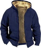 Sweat à capuche pour homme, fermeture éclair, doublure polaire, veste graphique, thermique, pour temps froid, veste cool, entraînement, surdimensionné, vêtements chauffants