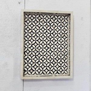 Plateau décoratif en os incrusté, tendance, écologique, plateau de service rectangulaire de luxe, vente chaude - Product Image 4