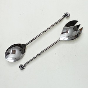 Juego de Servir Ensaladas de Acero Inoxidable con Diseño de Jinete Hecho a Mano, Vajilla Plateada con Acabado Espejo, Juego Decorativo para Servir Alimentos - Product Image 4