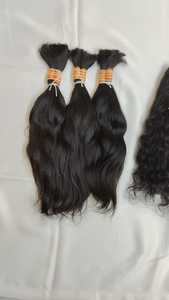 Paquete de tejido de pelo liso ondulado Natural virgen de visón sin procesar indio suministro a granel al por mayor pelo humano ondulado Natural - Product Image 3