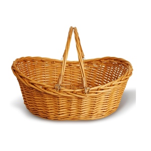 Panier à fleurs en rotin, panier de pique-nique en osier tissé avec poignée pour transporter des aliments, fruits et légumes, pique-nique, vente en gros - Product Image 4