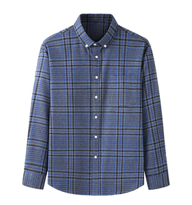 T-shirts en flanelle 100% coton personnalisés pour hommes pour le bureau et des vêtements de plein air décontractés pour la saison d'automne - Product Image 1