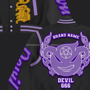 Veste universitaire en toile de laine de haute qualité, style Letterman, coupe-vent d'hiver, doublure patchwork, teinte unie - Product Image 2