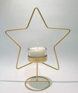 Portavelas de Metal en forma de estrella de Venta caliente para luz de té decoración del hogar de alta calidad para Navidad - Product Image 3