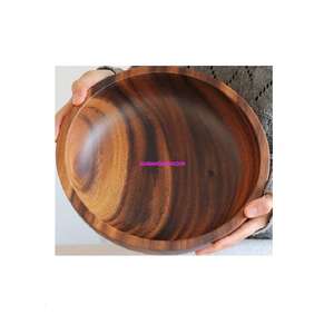 Bol en bois d'acacia naturel Récipient en bois écologique pour nouilles soupe de riz salade - Product Image 1