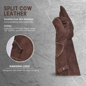 Guantes de Seguridad de Cuero Vacuno Reforzado, para Trabajo Pesado, Industria, Bomberos, Barbacoa, Protección de Manos, Uso General - Product Image 5