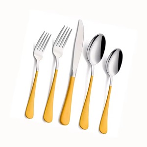 Cubiertos de acero inoxidable Ideal para cocina, mesa, café, uso doméstico, mango de Metal, juego de cubiertos de 4 cucharas, tenedor, cuchillo, plateado - Product Image 2