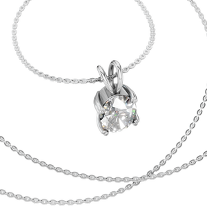 Bijoux en or de luxe, dropshipping, cadeau pour la fête des mères, or massif 14 carats, pendentif ovale en moissanite 1 carat, chaîne à maillons, plaqué rhodium - Product Image 3