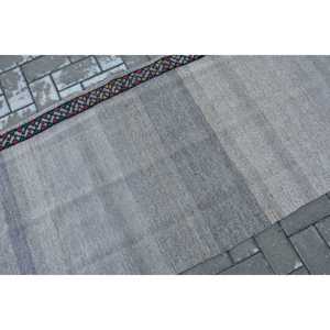 Turkish Vintage <b>Runner</b> <b>Rug</b> 2.6x7.6 ft (79x232 cm), Gray Floral Kilim <b>Rug</b> - Product Image 5