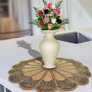 Handcrafted Modern Design Glass Beaded Placemat by Indian Exporters for Wedding Christmas Party <b>Table</b> Decor <b>Low</b> Price - Product Image 1