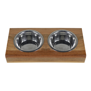 <b>Dog</b> <b>Bowl</b> with Conical Shape Wooden <b>Stand</b> <b>Bowl</b> Pet Food Feeding <b>Dog</b> <b>Bowl</b> Wholesale Price Stainless Steel - Product Image 1