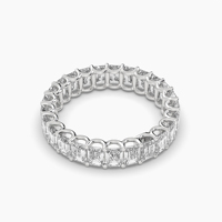 Bague d'éternité exclusive en or 14K 18K certifié, plaqué rhodium, avec émeraude et diamant de laboratoire 3,69 carats VVS-VS, vente en gros