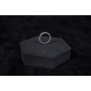 Anillo de Plata de Ley 925 con Baño de Platino y Piedra Natural, Diseño Multigeométrico, para Uso Diario, Promesa de Amor - Product Image 3
