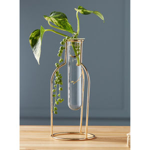 Vase à fleurs minimaliste en fer et verre, finition dorée, pour la maison, le mariage, le salon, décoration de table, porte-fleurs - Product Image 2