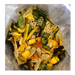 Mezcla de frutas y verduras fritas para aperitivos de té o cobertura, mezcla de frutas y verduras fritas, mezcla tropical crujiente de colores - Product Image 1