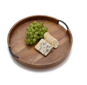 Plateau festonné en bois vieilli - Product Image 4