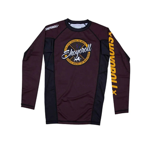 เสื้อรัดกล้ามเนื้อ MMA Shoyoroll คุณภาพสูง แห้งเร็ว แขนยาว สีพื้น สำหรับฝึกซ้อมและแข่งขันยิวยิตสู - Product Image 4