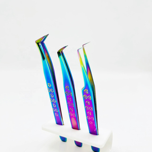 Pince à épiler multi-thèmes à 90 degrés avec logo personnalisable en acier inoxydable durable et lisse, testée à la main en gros - Product Image 1