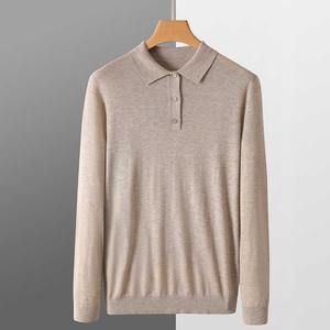 Service OEM Bonne Haute Qualité Respirant Vente en Gros Casual Manches Longues Polo Neck Pull 100% Laine Hommes Chandails Tricotés à Vendre - Product Image 1