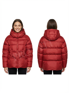 Veste matelassée à capuche amovible de style tendance, en duvet de canard, rembourrage d'hiver, fermeture éclair avant, chaude, en nylon respirant, vestes matelassées - Product Image 5