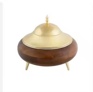 Casseroles de service alimentaire en acier inoxydable incrusté de chauffe-plats Belle Gulf Round Steel avec couvercle - Product Image 4