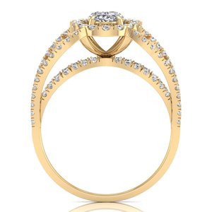 REYES prix de gros personnalisé argent 925 taille ovale 1.49Ct Moissanite bagues originales 14K or jaune mariage bijoux fins pour cadeaux - Product Image 4