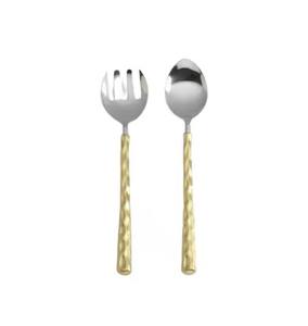 Unique Style Mirrored Silver Finished Metal <b>Salad</b> <b>Server</b> with Handcrafted Handle Minimalist Wedding Steel Flatware - Product Image 4