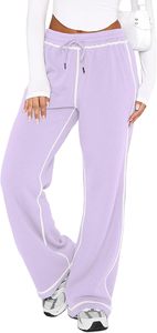 Pantalones Deportivos de Invierno para Mujer, Pantalones de Chándal Suaves, Pantalones de Pijama Rectos, Pantalones de Pierna Ancha, Pantalones Deportivos de Algodón 100% con Forro Polar - Product Image 6