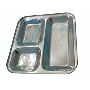 ชุดอาหารค่ำทันสมัย New Teelt 2026 KVR สแตนเลส 201 เหล็กหนาพิเศษ สีเงิน จานเสิร์ฟแบบถาดสำหรับร้านกาแฟ ผลไม้ เค้ก ของหวาน ถาดอาหาร - Product Image 6