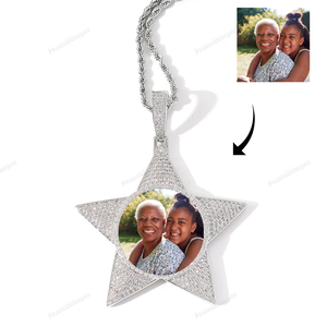 Haute qualité plaqué or deux tons VVS Moissanite diamant Hip Hop glacé tenue quotidienne Unique Photo pendentif pour fête unisexe - Product Image 2