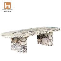Ensembles de meubles de salon Table centrale moderne Calacatta alto Tables basses en marbre stockage HX marque Villa utiliser des meubles de maison