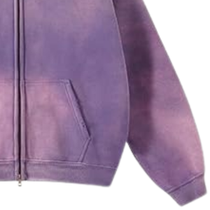 Sudadera con Capucha Morada con Lavado Ácido, Estilo Vintage, Holgada, con Cierre Completo, de Felpa Suave, Ropa de Calle, para Invierno, para Hombre y Mujer - Product Image 4