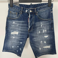 Nuevos pantalones cortos de mezclilla lavados de color personalizados, pantalones cortos desgastados con estilo premium 2025 de algodón transpirable para hombre de verano
