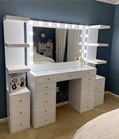 Table de maquillage minimaliste moderne avec miroir coiffeuse de luxe pour chambre à coucher