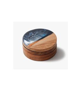 Posavasos de Lujo Modernos para Café y Té, Hechos con Madera de Mango de Calidad Estándar y Resina Epoxi - Product Image 2