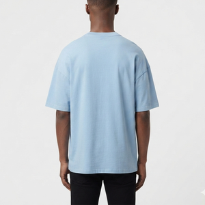 เสื้อยืดโอเวอร์ไซส์ทรงบ็อกซี่คุณภาพพรีเมียม OEM เสื้อผ้าสตรีทแวร์ เสื้อยืดผู้ชาย สกรีนโลโก้ได้ เสื้อยืดทรงดรอปไหล่สีพื้น - Product Image 2