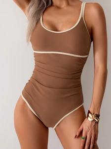 Maillot de bain une pièce professionnel pour femmes, vente en gros personnalisée, triangle, ajusté, sexy, dos croisé, nouvelle arrivée - Product Image 3