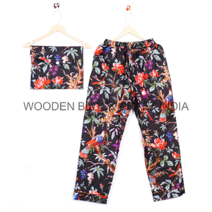 ชุดนอนผ้าฝ้ายเนื้อนุ่มสำหรับผู้หญิงชุดนอนผ้าฝ้ายแท้พิมพ์ลายดอกไม้ทำด้วยมือชุดเดรสโยคะยามเช้า - Product Image 2